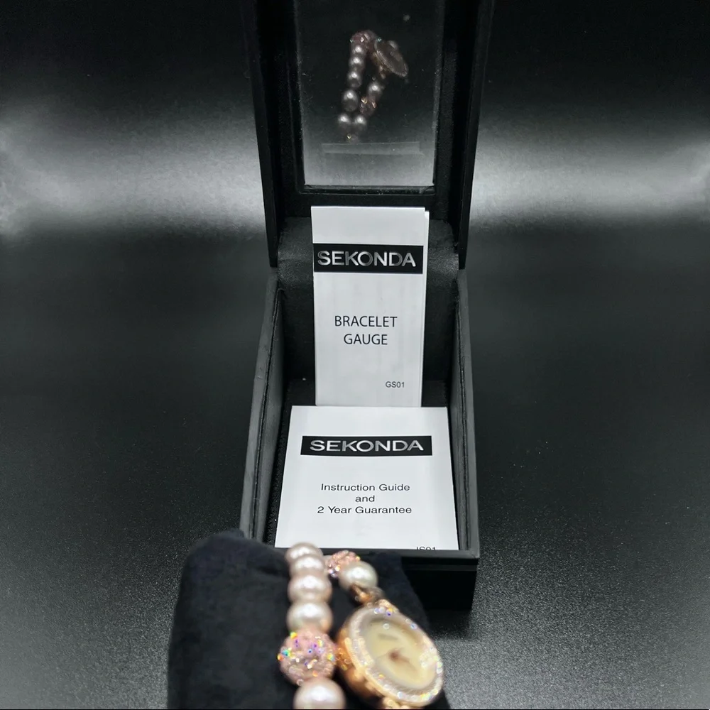 Sekonda Rose Gold Tone Watch & Pearl Bracelet Set New